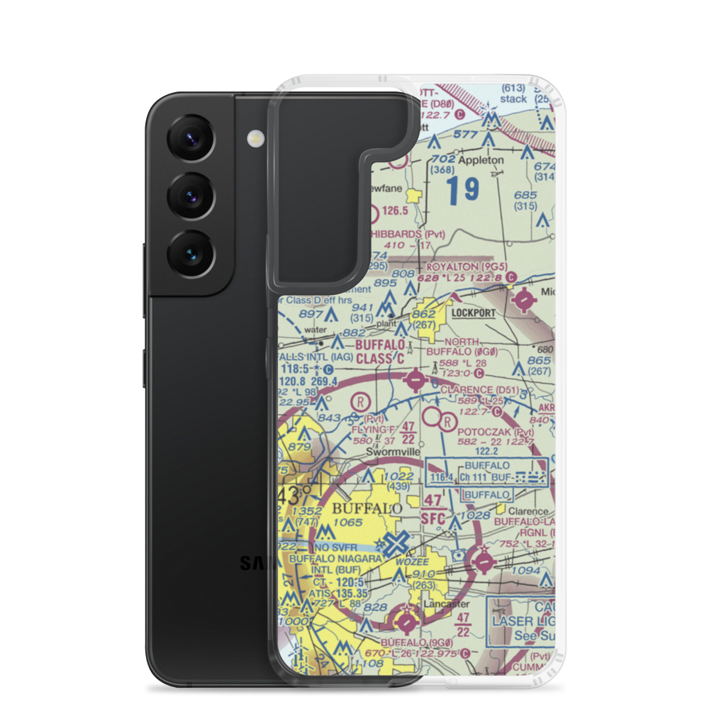 North Buffalo Suburban Airport (0G0) VFR Sectional Samsung Case Samsung Galaxy S22 model shown
