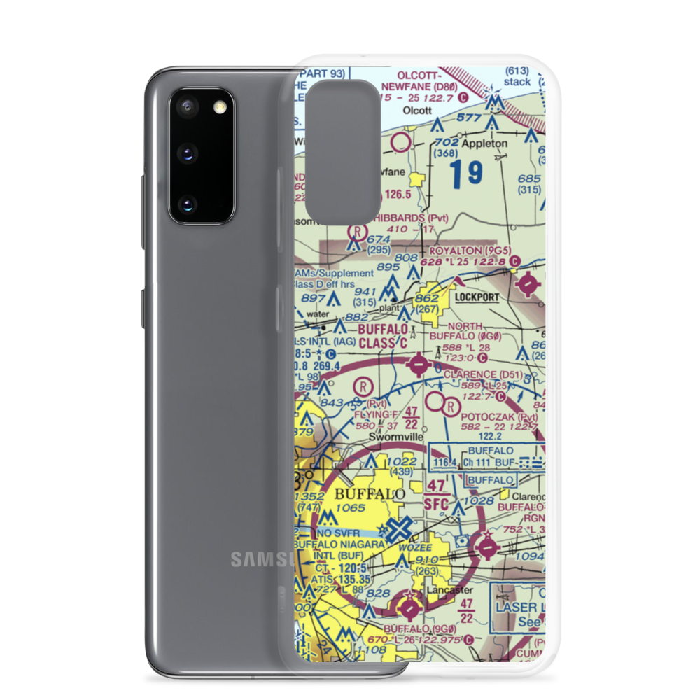 North Buffalo Suburban Airport (0G0) VFR Sectional Samsung Case Samsung Galaxy S20 model shown