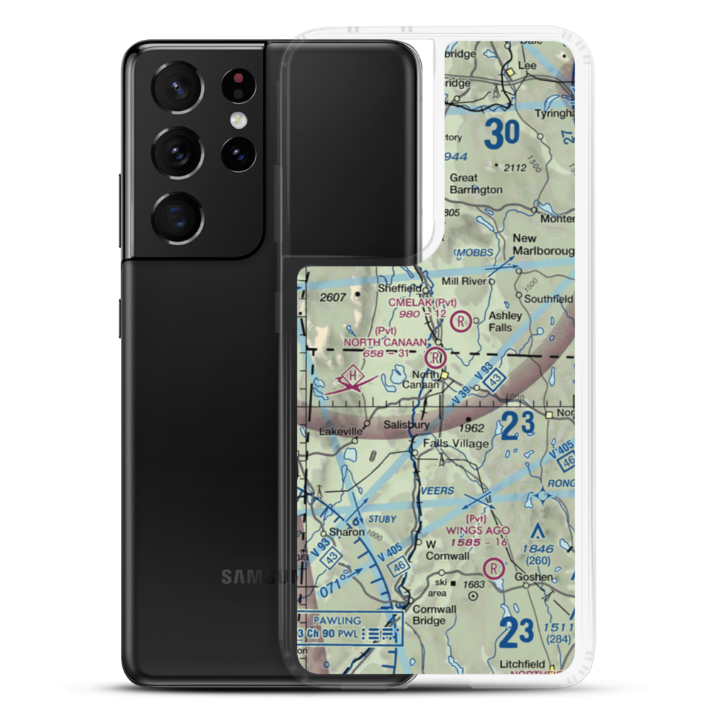 North Canaan Aviation Facilities Inc Airport (CT24) VFR Sectional Samsung Case Samsung Galaxy S21 Ultra model shown