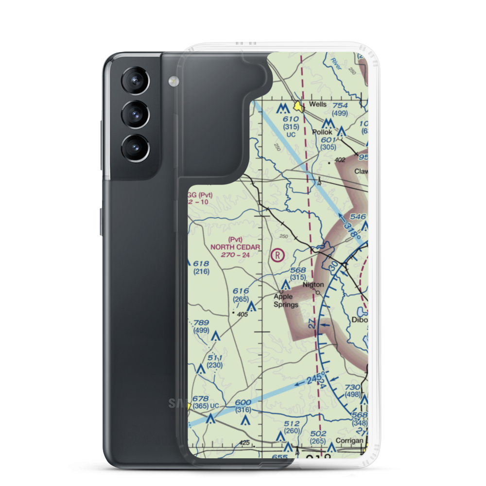 North Cedar Airport (XA71) VFR Sectional Samsung Case Samsung Galaxy S21 model shown