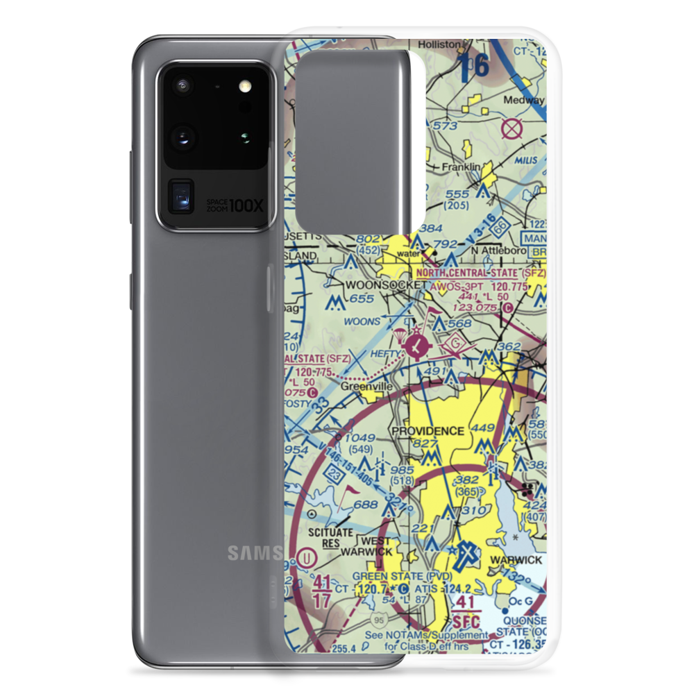 North Central State Airport (SFZ) VFR Sectional Samsung Case Samsung Galaxy S20 Ultra model shown