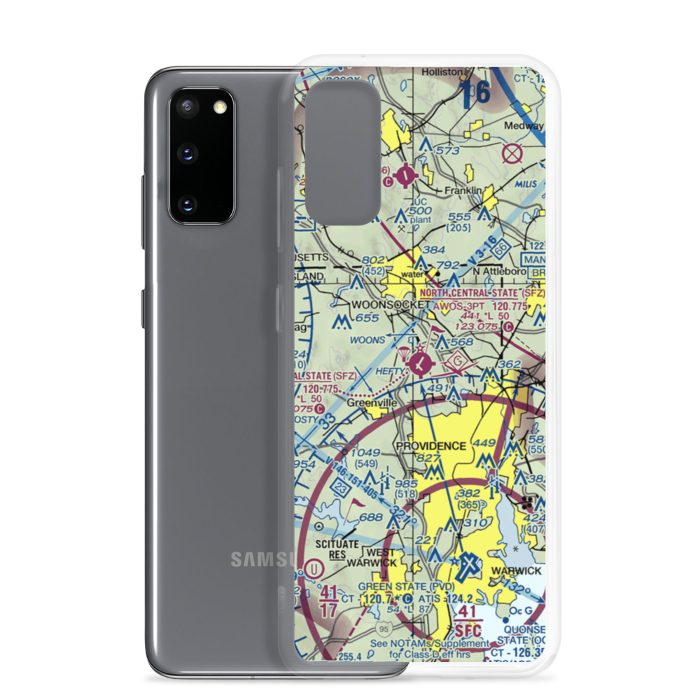 North Central State Airport (SFZ) VFR Sectional Samsung Case Samsung Galaxy S20 model shown