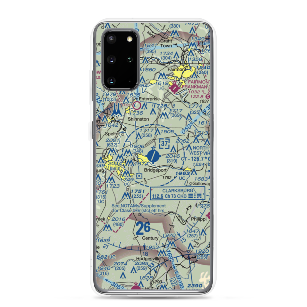North Central West Virginia Airport (CKB) VFR Sectional Samsung Case Samsung Galaxy S20 Plus model shown