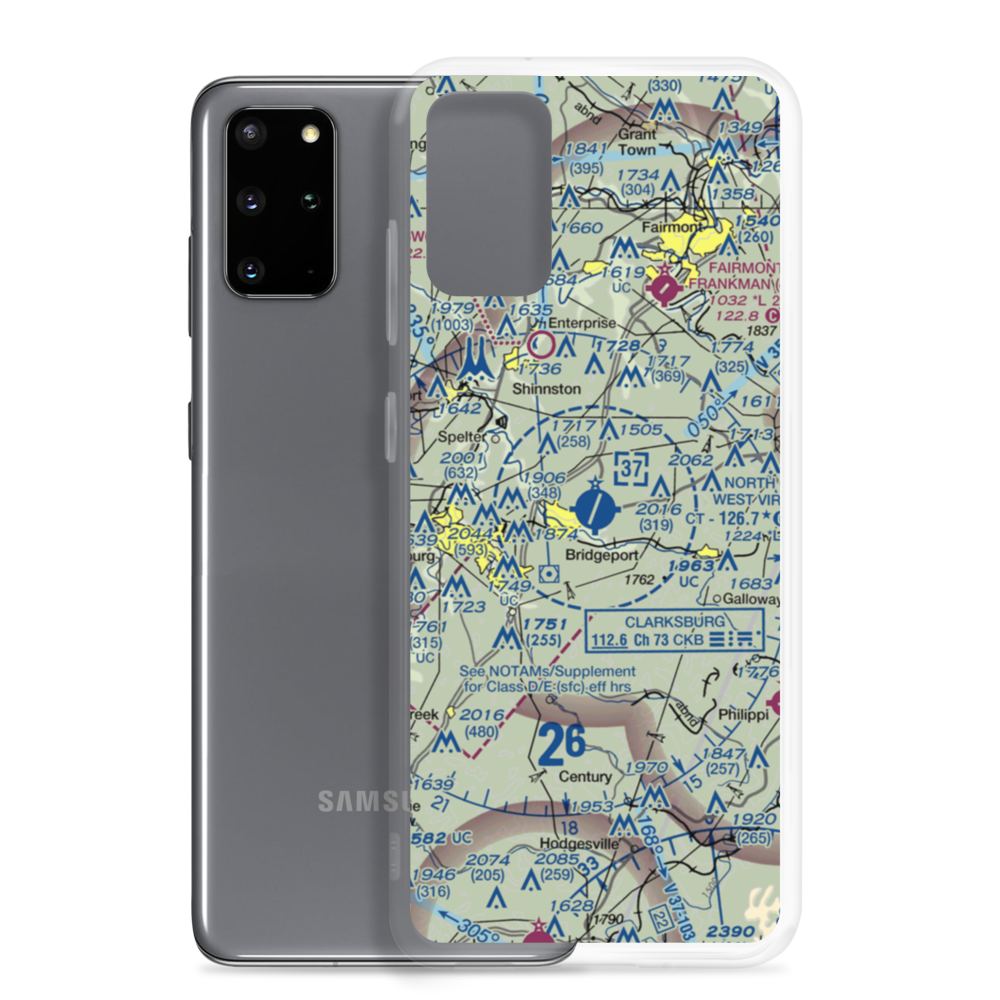 North Central West Virginia Airport (CKB) VFR Sectional Samsung Case Samsung Galaxy S20 Plus model shown