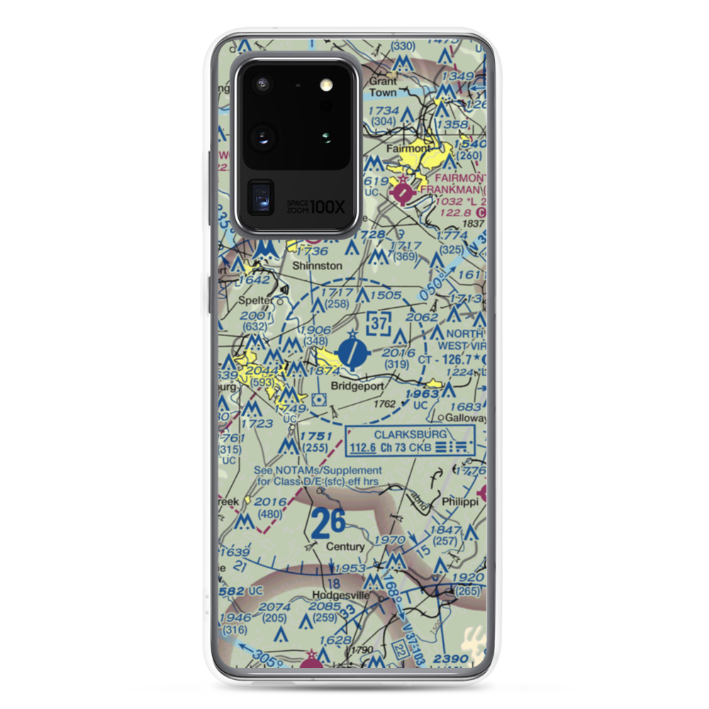 North Central West Virginia Airport (CKB) VFR Sectional Samsung Case Samsung Galaxy S20 Ultra model shown
