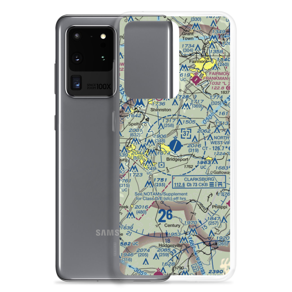 North Central West Virginia Airport (CKB) VFR Sectional Samsung Case Samsung Galaxy S20 Ultra model shown