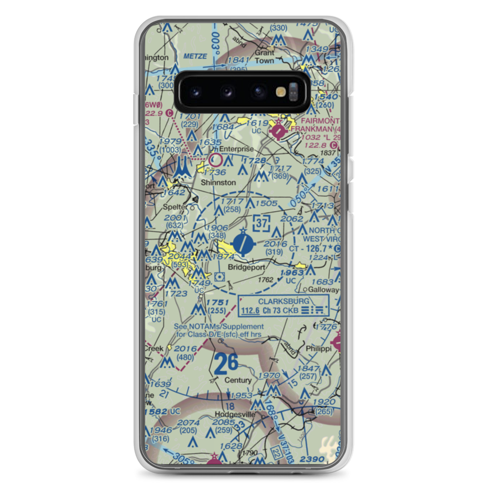 North Central West Virginia Airport (CKB) VFR Sectional Samsung Case Samsung Galaxy S10+ model shown
