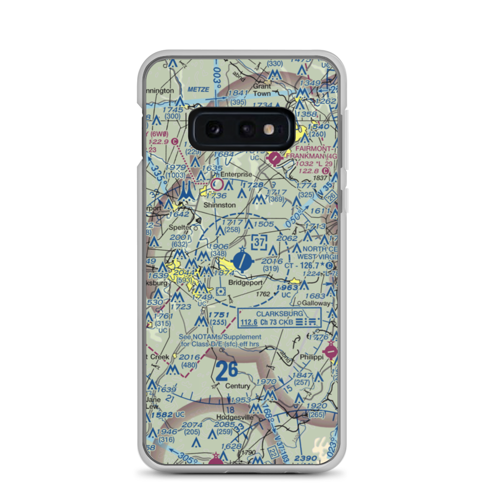 North Central West Virginia Airport (CKB) VFR Sectional Samsung Case Samsung Galaxy S10e model shown