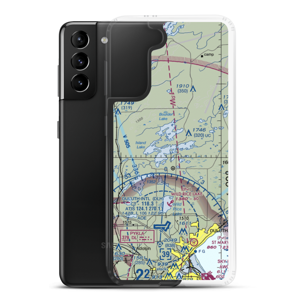North Country Seaplane Base (9M0) VFR Sectional Samsung Case Samsung Galaxy S21 Plus model shown