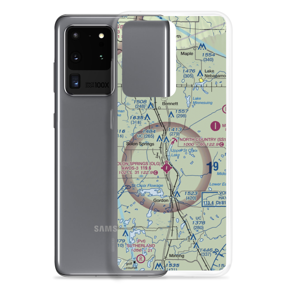 North Country Seaplane Base (SS1) VFR Sectional Samsung Case Samsung Galaxy S20 Ultra model shown