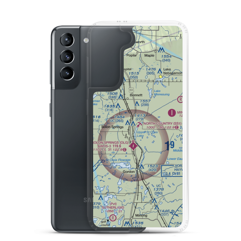 North Country Seaplane Base (SS1) VFR Sectional Samsung Case Samsung Galaxy S21 model shown