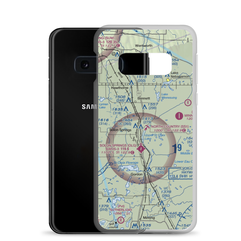 North Country Seaplane Base (SS1) VFR Sectional Samsung Case Samsung Galaxy S10e model shown