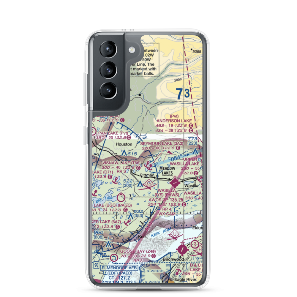 North Cubs Strip Airport (8AK8) VFR Sectional Samsung Case Samsung Galaxy S21 model shown