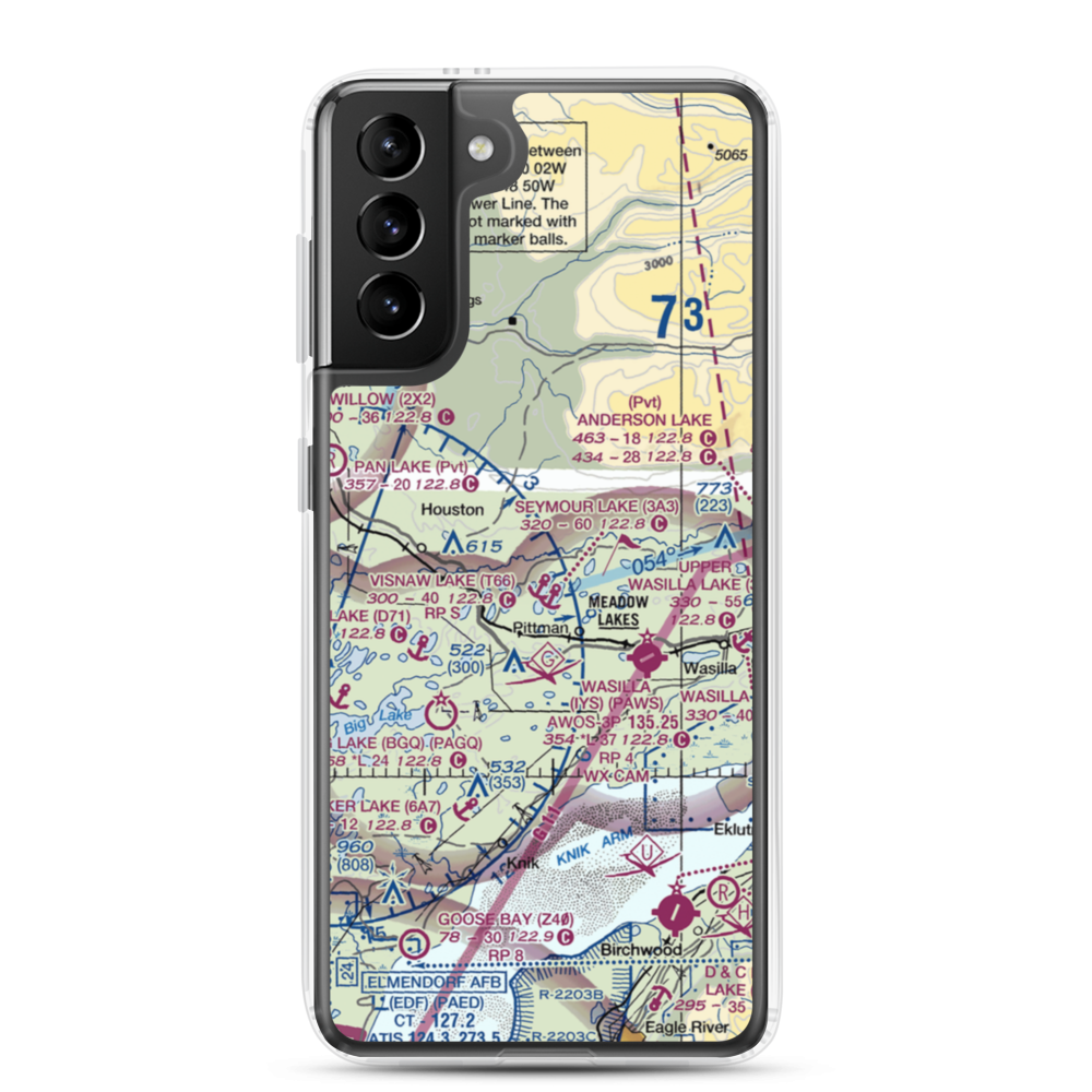 North Cubs Strip Airport (8AK8) VFR Sectional Samsung Case Samsung Galaxy S21 Plus model shown