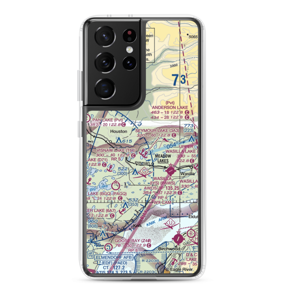 North Cubs Strip Airport (8AK8) VFR Sectional Samsung Case Samsung Galaxy S21 Ultra model shown