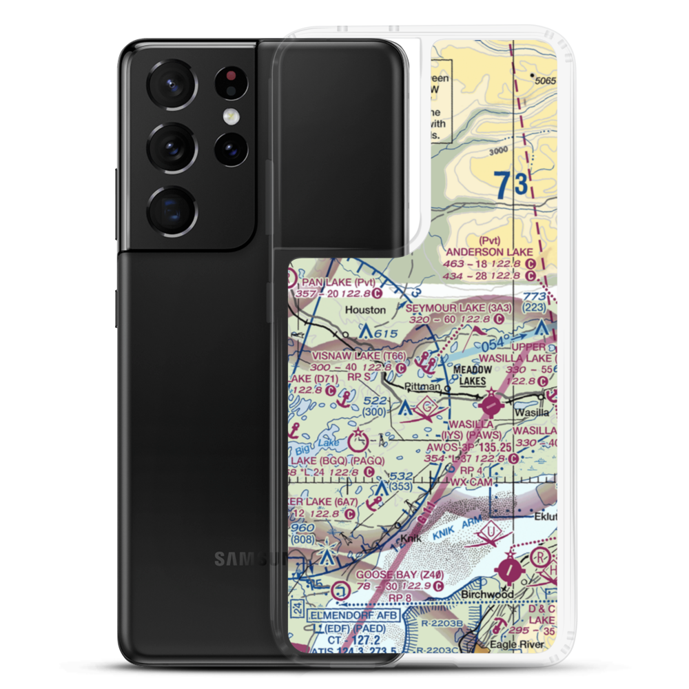 North Cubs Strip Airport (8AK8) VFR Sectional Samsung Case Samsung Galaxy S21 Ultra model shown