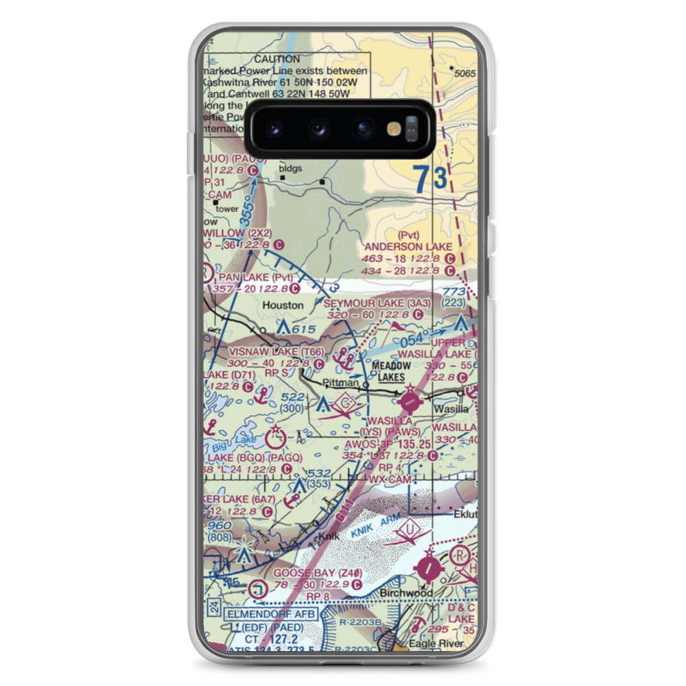 North Cubs Strip Airport (8AK8) VFR Sectional Samsung Case Samsung Galaxy S10+ model shown