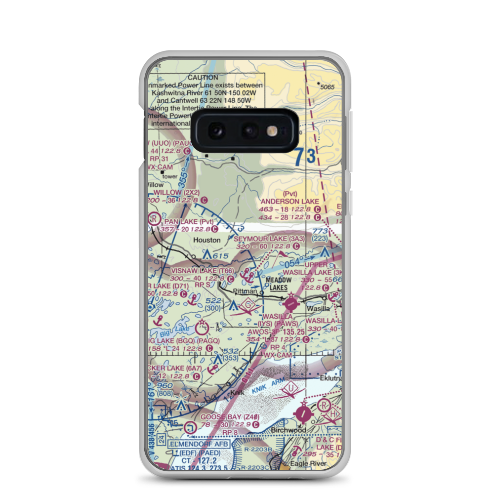 North Cubs Strip Airport (8AK8) VFR Sectional Samsung Case Samsung Galaxy S10e model shown