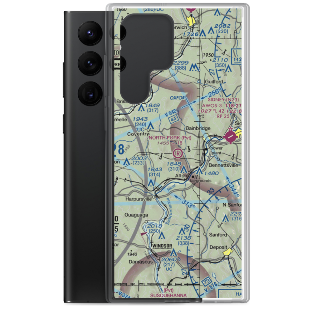 North Fork Airport (8NY3) VFR Sectional Samsung Case Samsung Galaxy S22 Ultra model shown