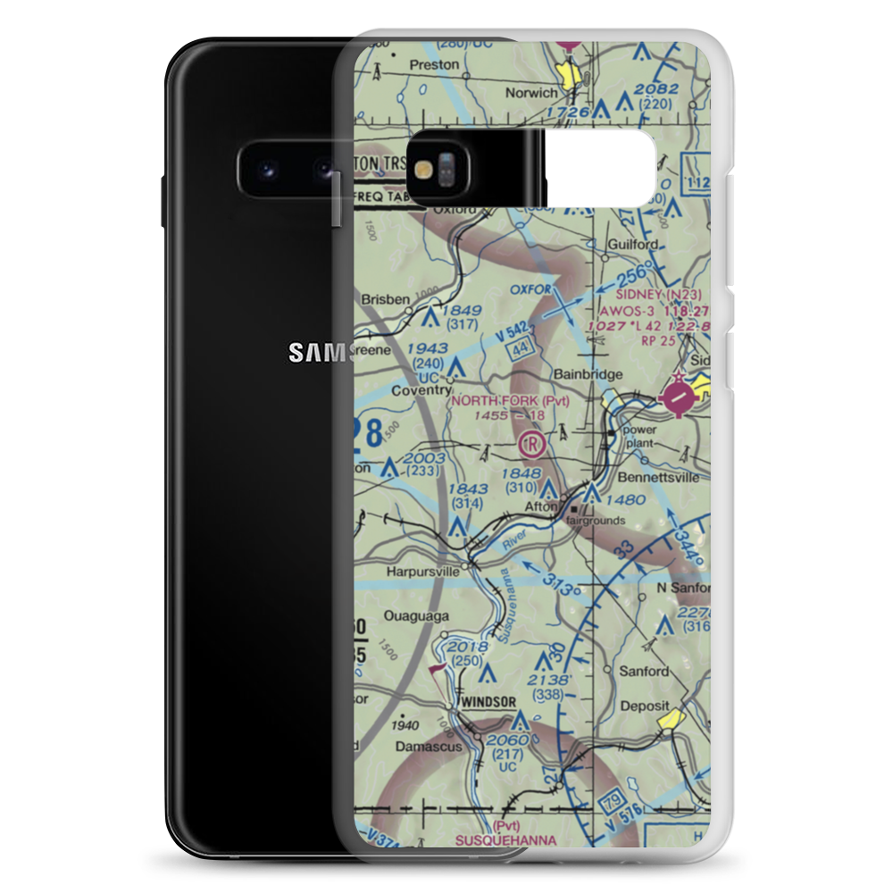 North Fork Airport (8NY3) VFR Sectional Samsung Case Samsung Galaxy S10+ model shown