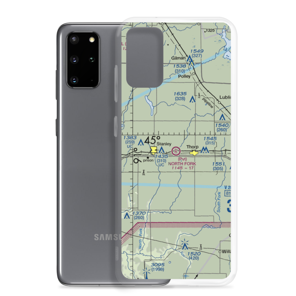 North Fork Airport (97WI) VFR Sectional Samsung Case Samsung Galaxy S20 Plus model shown