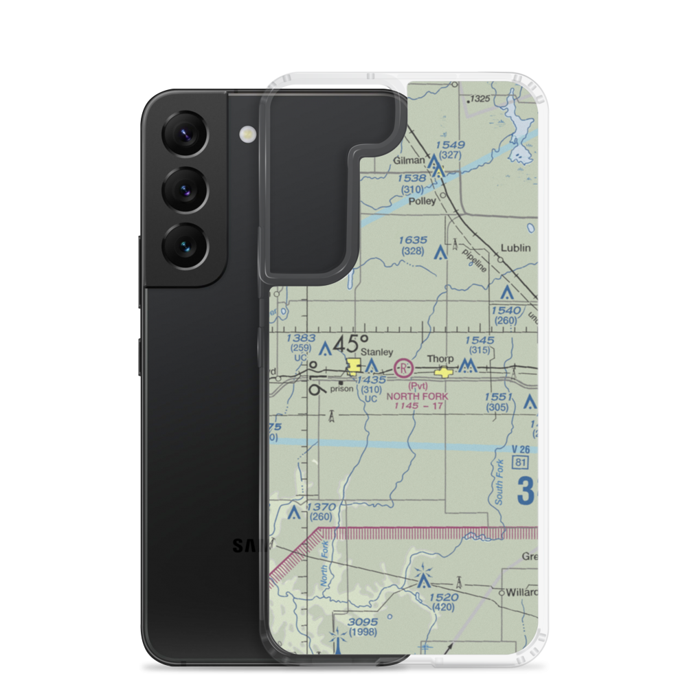 North Fork Airport (97WI) VFR Sectional Samsung Case Samsung Galaxy S22 model shown