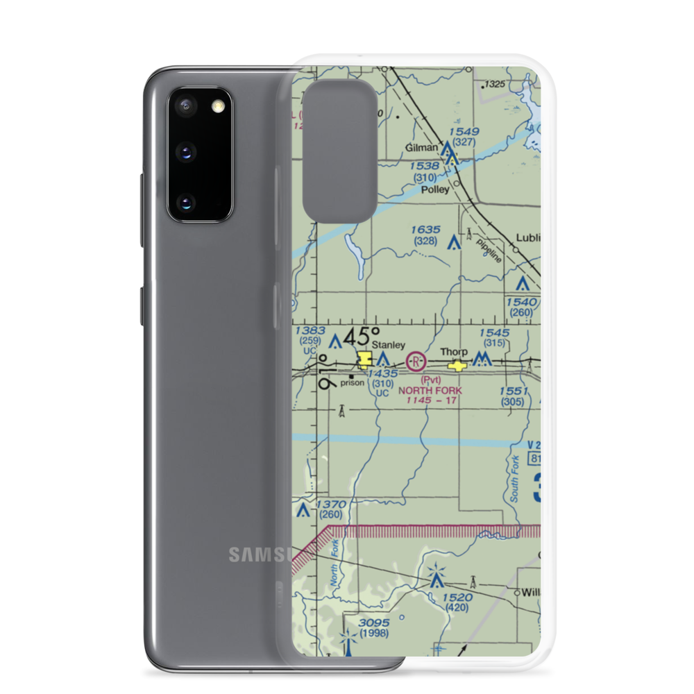 North Fork Airport (97WI) VFR Sectional Samsung Case Samsung Galaxy S20 model shown