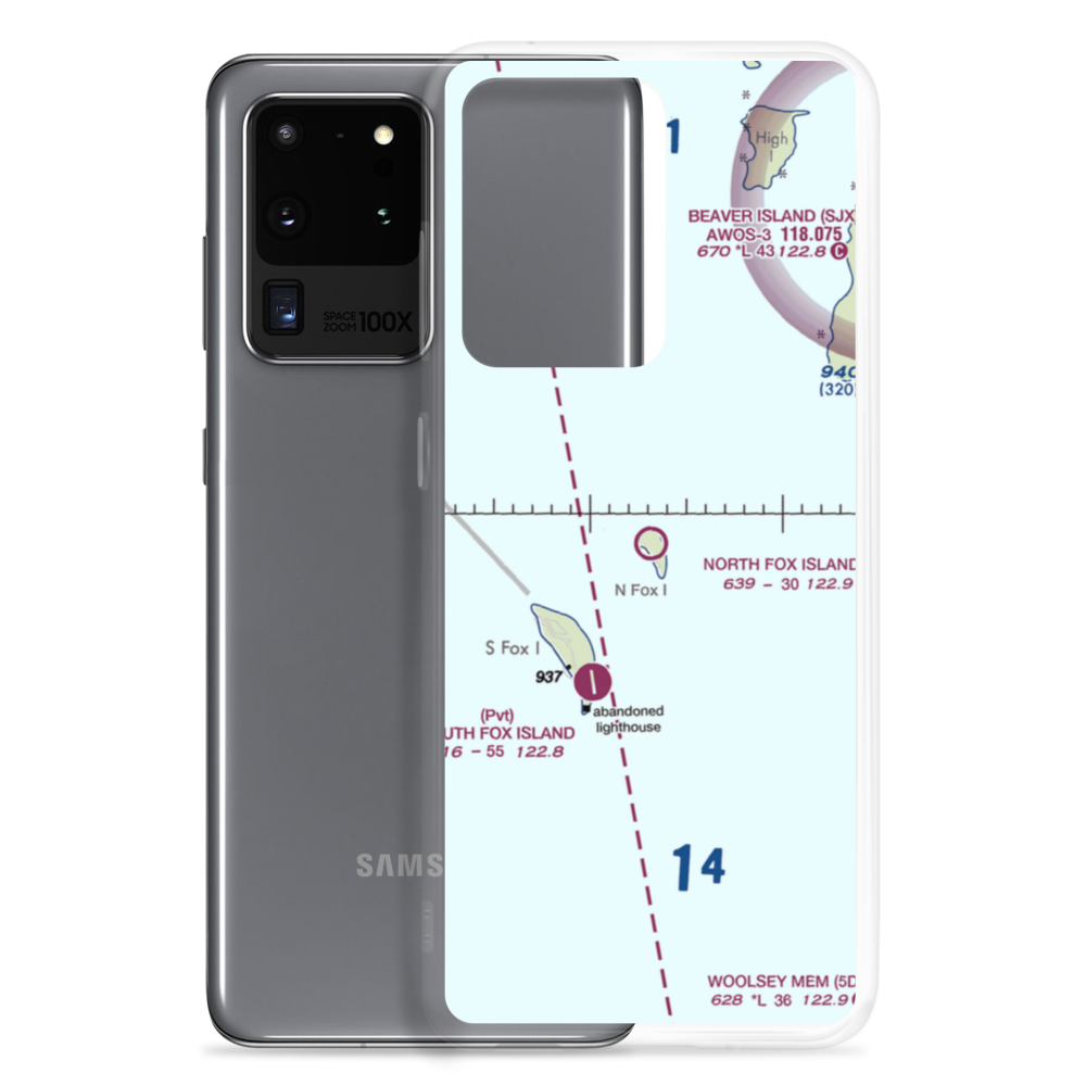 North Fox Island Airport (6Y3) VFR Sectional Samsung Case Samsung Galaxy S20 Ultra model shown
