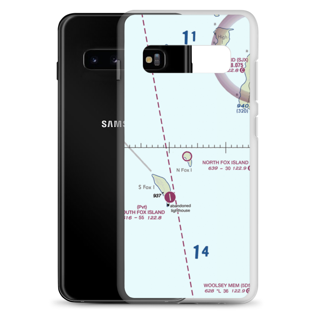 North Fox Island Airport (6Y3) VFR Sectional Samsung Case Samsung Galaxy S10+ model shown