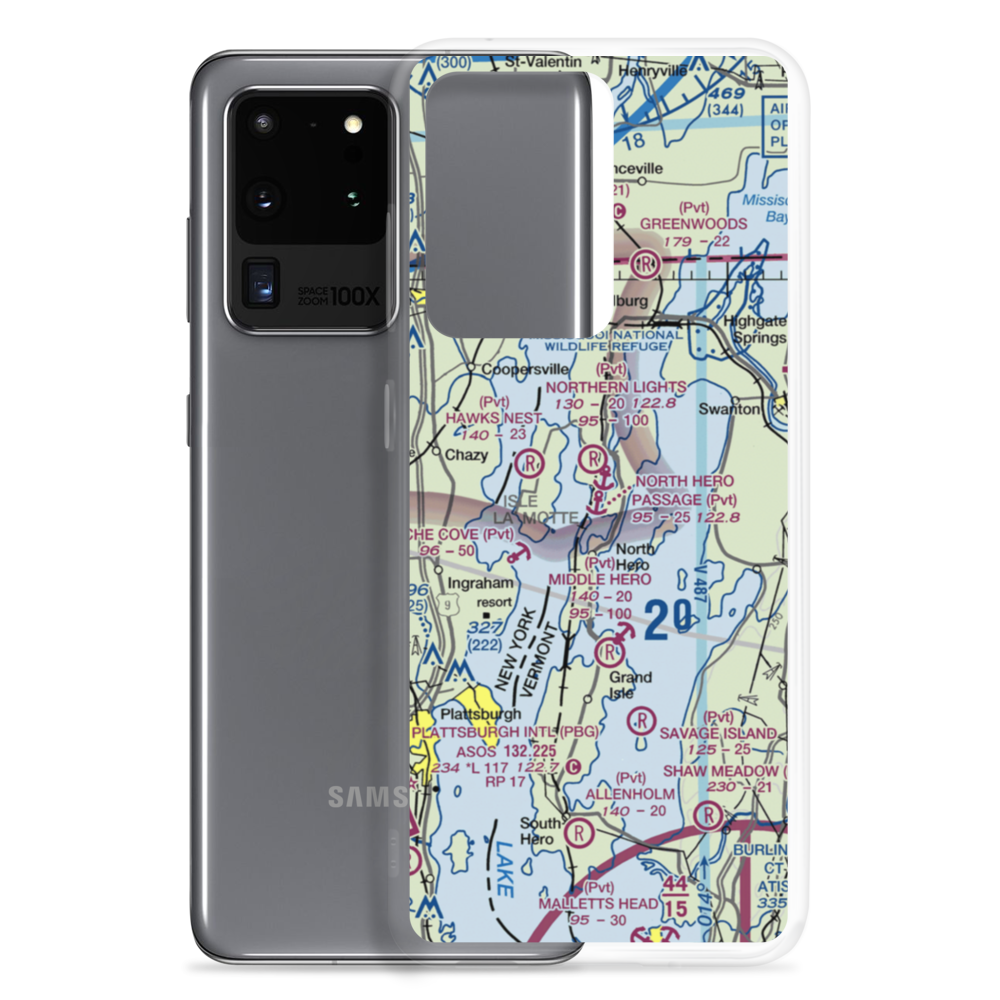 North Hero Passage Seaplane Base (36VT) VFR Sectional Samsung Case Samsung Galaxy S20 Ultra model shown