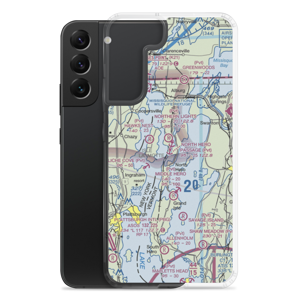 North Hero Passage Seaplane Base (36VT) VFR Sectional Samsung Case Samsung Galaxy S22 Plus model shown