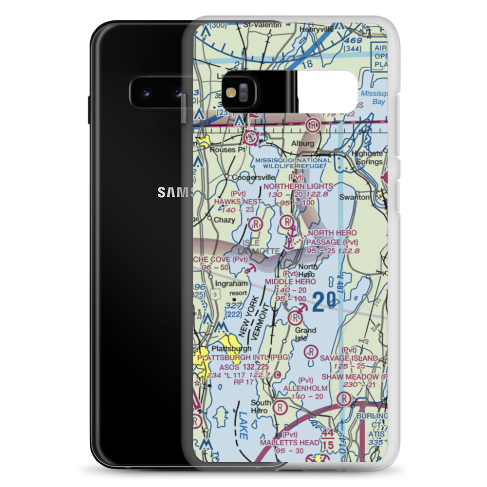 North Hero Passage Seaplane Base (36VT) VFR Sectional Samsung Case Samsung Galaxy S10+ model shown
