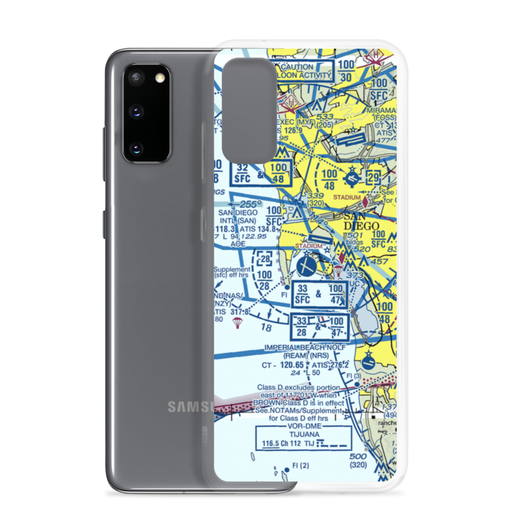North Island Naval Air Station-Halsey Field (NZY) VFR Sectional Samsung Case Samsung Galaxy S20 model shown