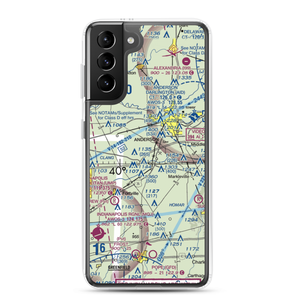 North Lakeland Airport (IN31) VFR Sectional Samsung Case Samsung Galaxy S21 Plus model shown