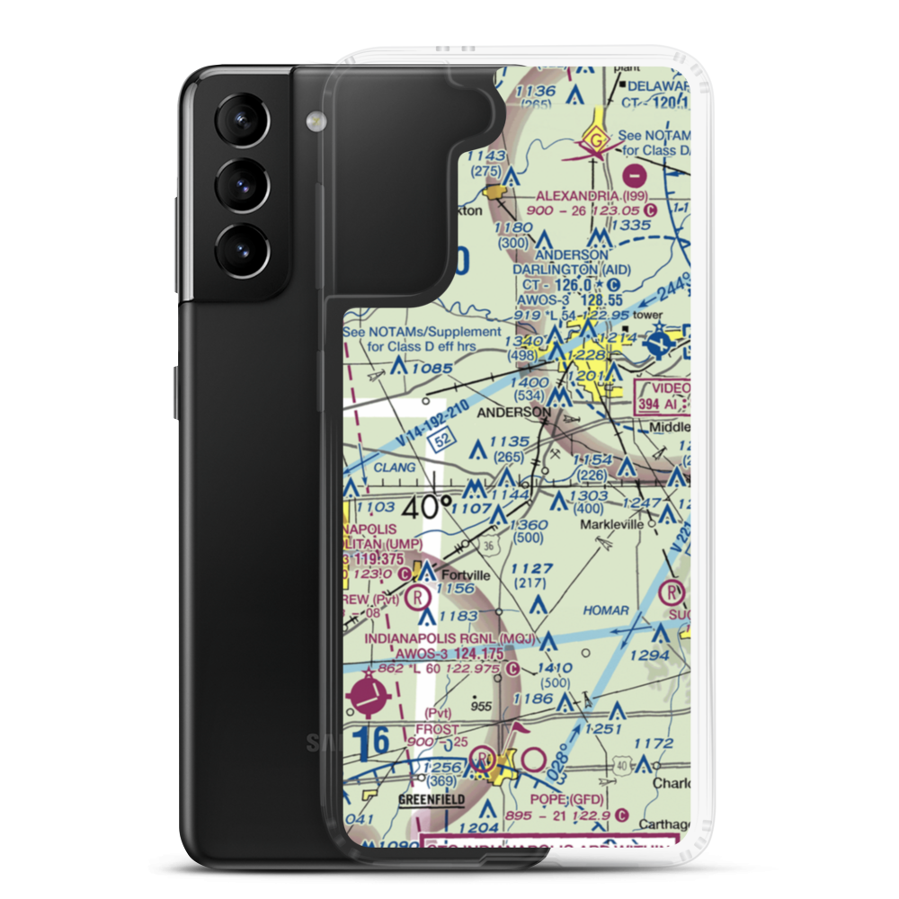 North Lakeland Airport (IN31) VFR Sectional Samsung Case Samsung Galaxy S21 Plus model shown
