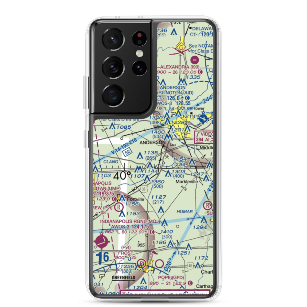North Lakeland Airport (IN31) VFR Sectional Samsung Case Samsung Galaxy S21 Ultra model shown