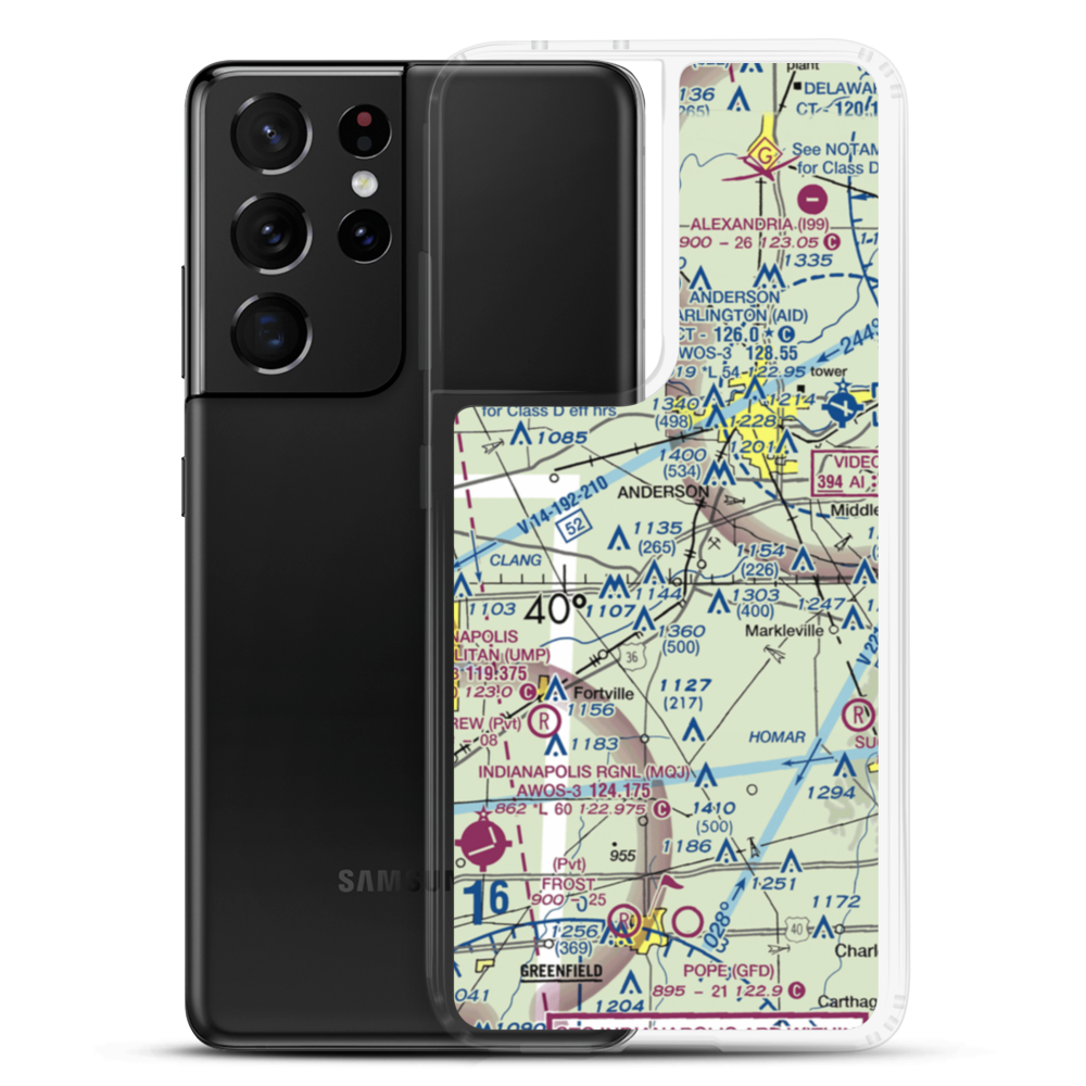 North Lakeland Airport (IN31) VFR Sectional Samsung Case Samsung Galaxy S21 Ultra model shown
