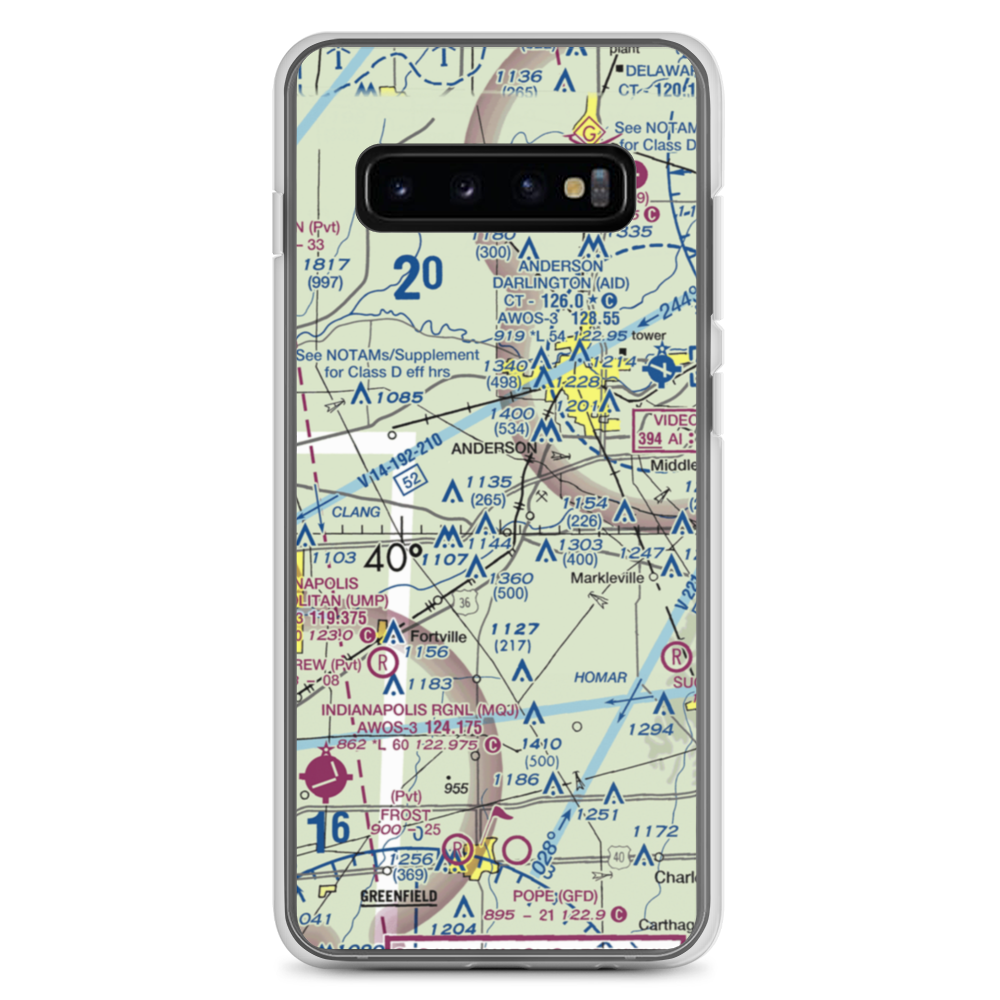 North Lakeland Airport (IN31) VFR Sectional Samsung Case Samsung Galaxy S10+ model shown