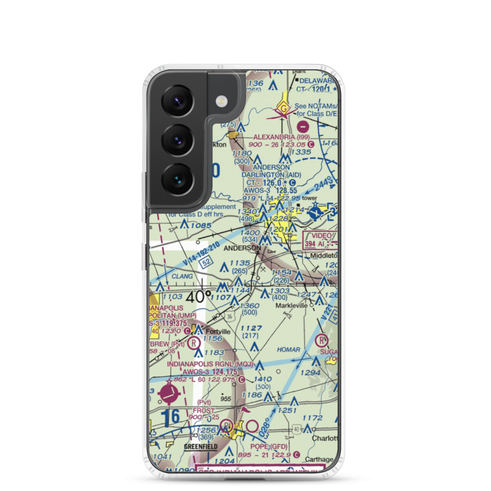 North Lakeland Airport (IN31) VFR Sectional Samsung Case Samsung Galaxy S22 model shown