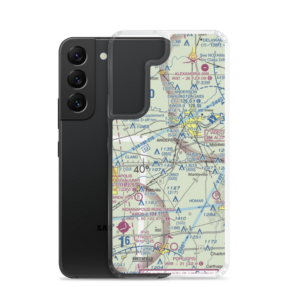 North Lakeland Airport (IN31) VFR Sectional Samsung Case Samsung Galaxy S22 model shown