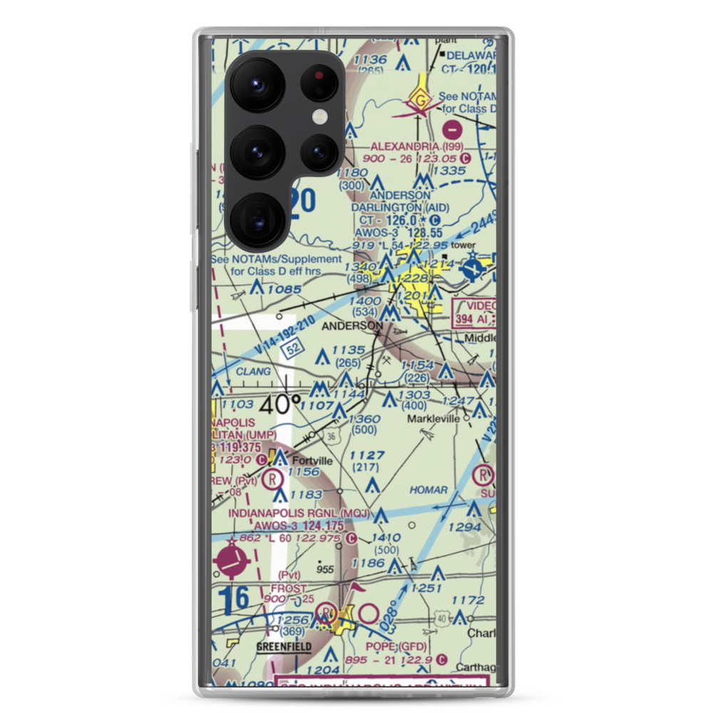 North Lakeland Airport (IN31) VFR Sectional Samsung Case Samsung Galaxy S22 Ultra model shown