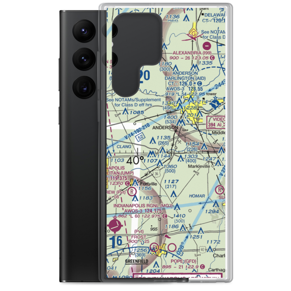 North Lakeland Airport (IN31) VFR Sectional Samsung Case Samsung Galaxy S22 Ultra model shown