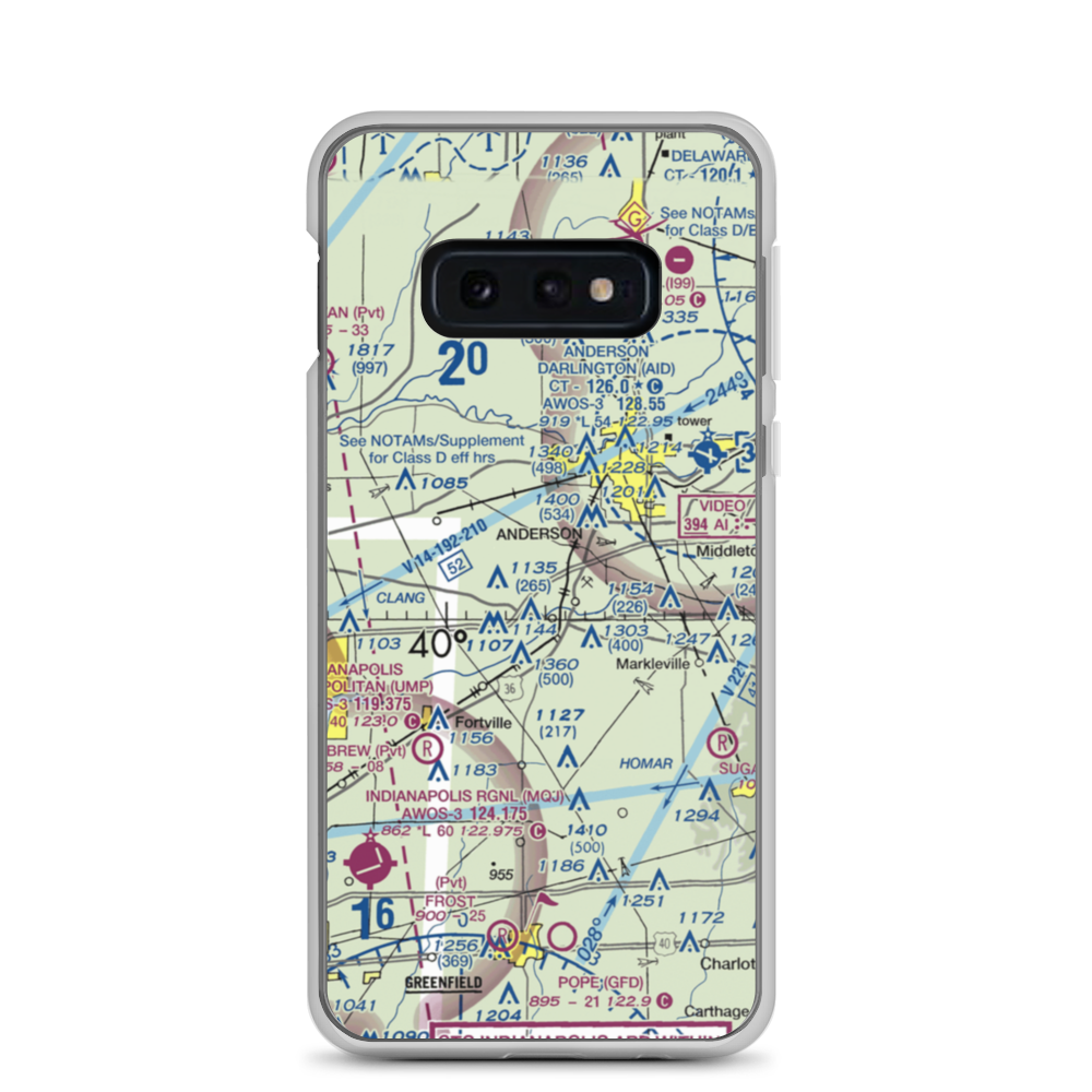 North Lakeland Airport (IN31) VFR Sectional Samsung Case Samsung Galaxy S10e model shown