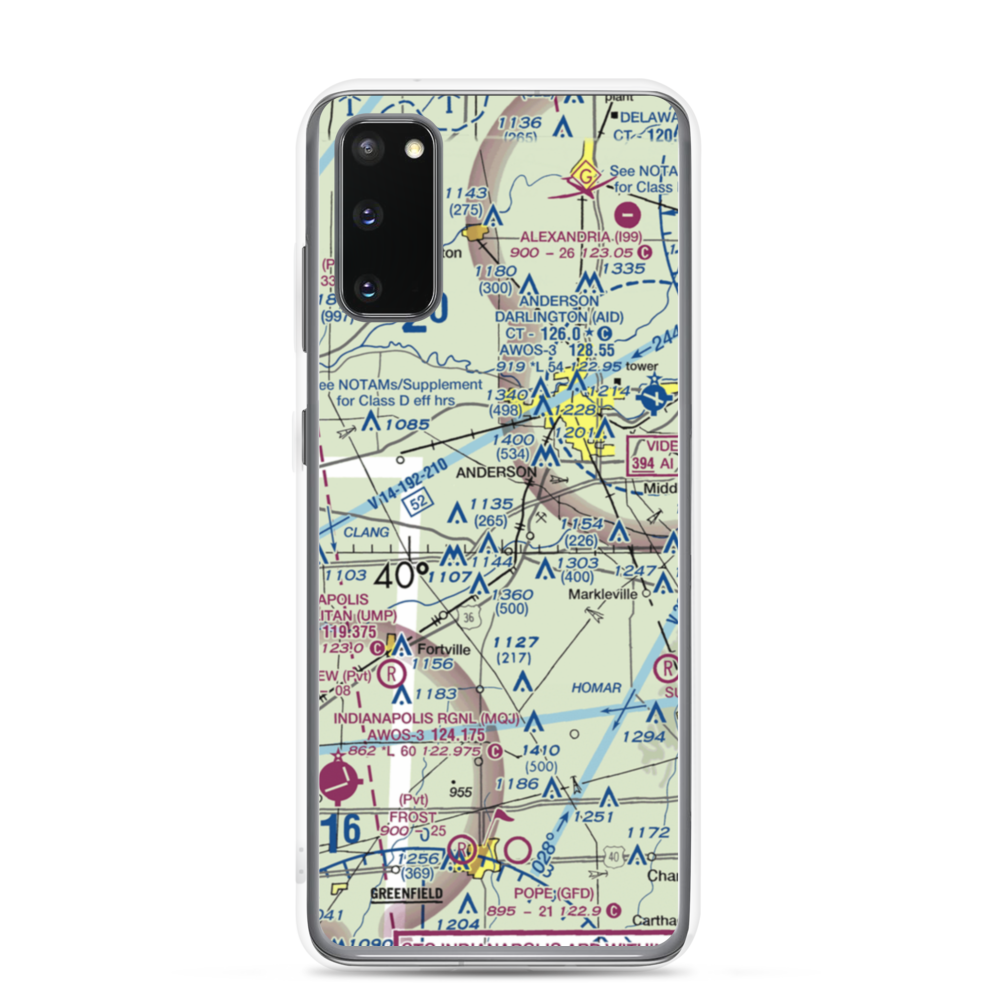 North Lakeland Airport (IN31) VFR Sectional Samsung Case Samsung Galaxy S20 model shown