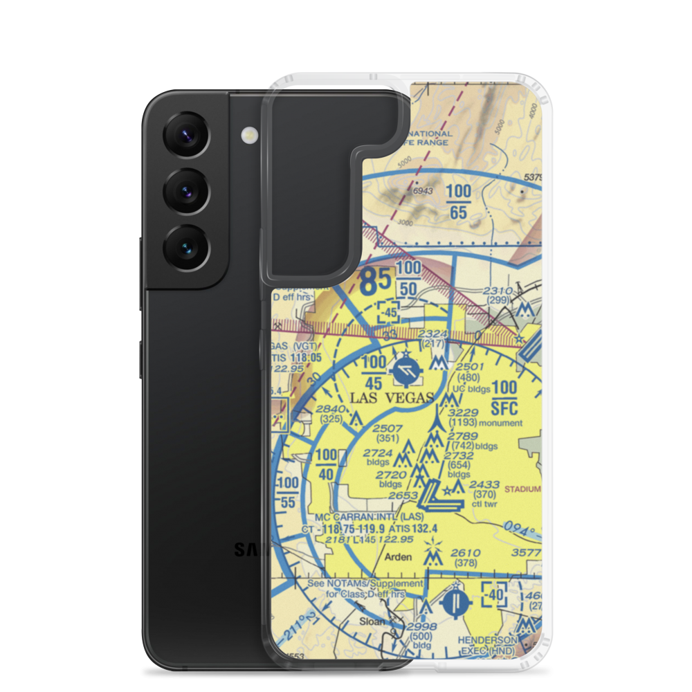 North Las Vegas Airport (VGT) VFR Sectional Samsung Case Samsung Galaxy S22 model shown