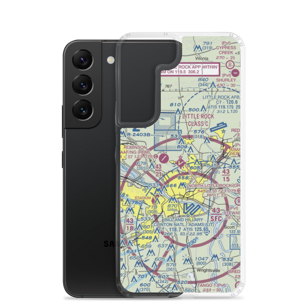 North Little Rock Municipal Airport (ORK) VFR Sectional Samsung Case Samsung Galaxy S22 model shown