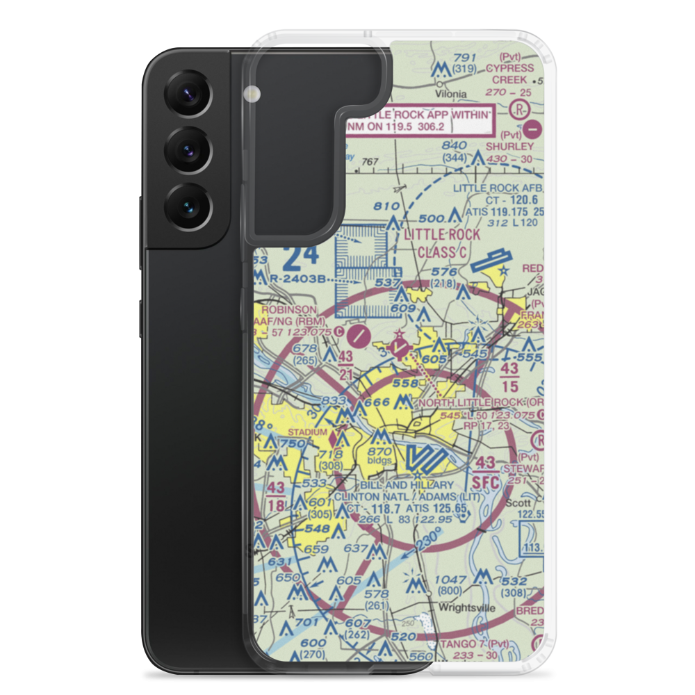 North Little Rock Municipal Airport (ORK) VFR Sectional Samsung Case Samsung Galaxy S22 Plus model shown