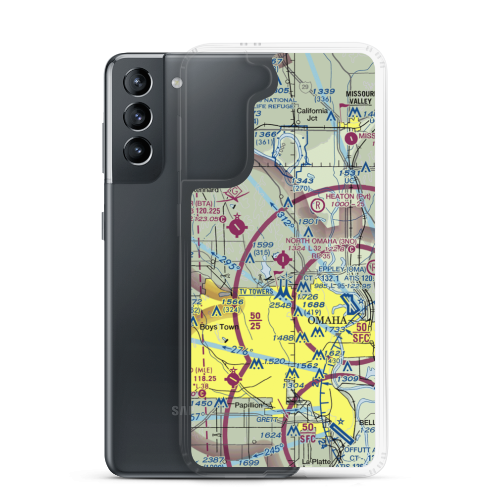 North Omaha Airport (3NO) VFR Sectional Samsung Case Samsung Galaxy S21 model shown