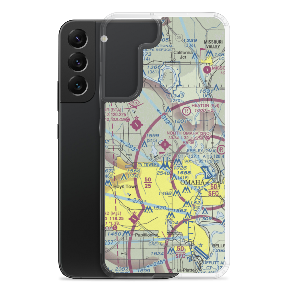 North Omaha Airport (3NO) VFR Sectional Samsung Case Samsung Galaxy S22 Plus model shown
