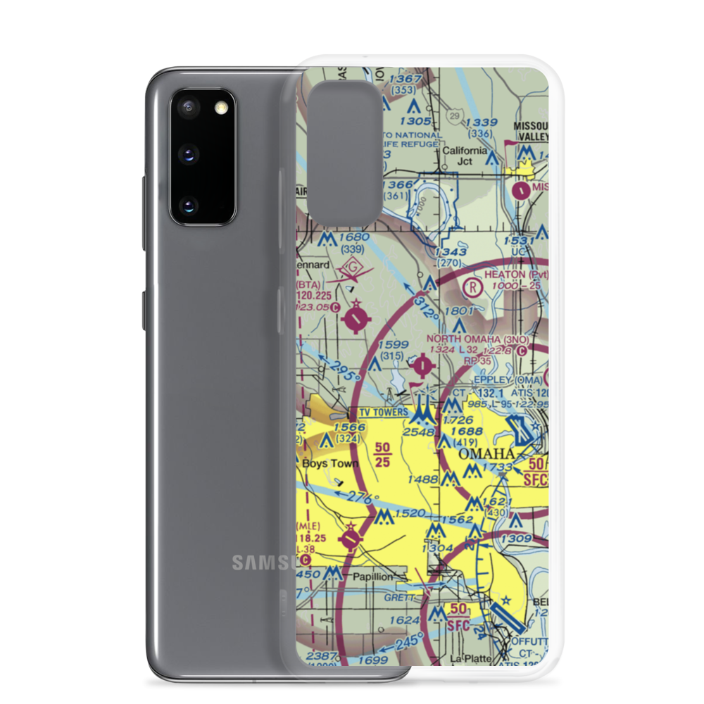 North Omaha Airport (3NO) VFR Sectional Samsung Case Samsung Galaxy S20 model shown
